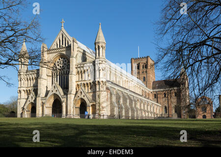 St Albans Cathedral in Hertfordshire Foto Stock