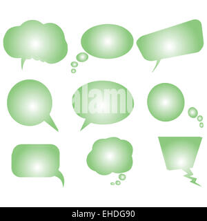 Raccolta di green testo stilizzato bolle Foto Stock