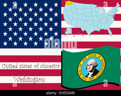 Stato di Washington illustrazione Foto Stock