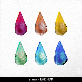 Serie di acquerelli di rilasciare gli elementi disegnati a mano illustrazione. EPS10 file vettoriale organizzati in strati per operazioni di editing semplici. Illustrazione Vettoriale