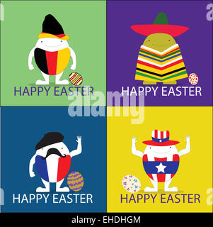 Felice Pasqua vector illustrator illustrazione uova concept Foto Stock