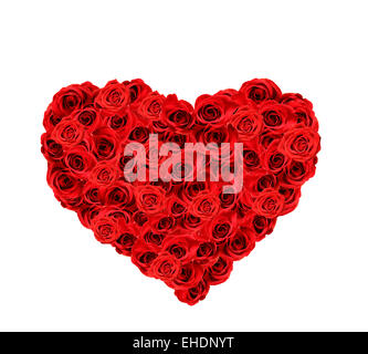 Rose rosse a forma di cuore Foto Stock