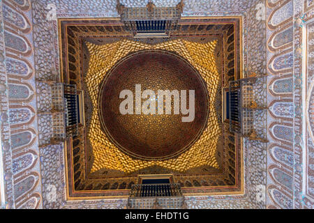 Sala a cupola di Ambasciatori Alcazar di Siviglia, Foto Stock