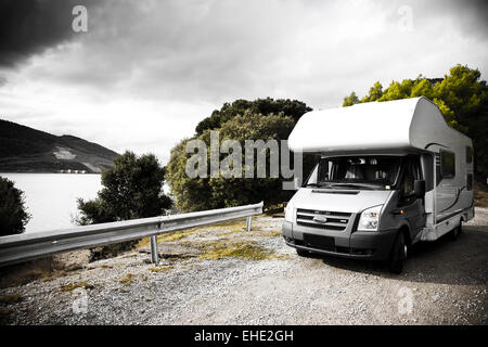 Camper sulla strada Foto Stock