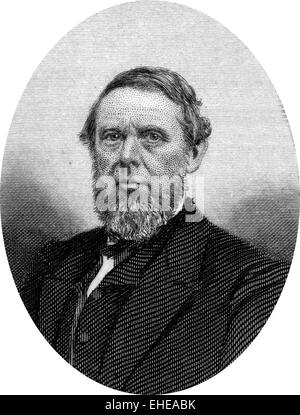 Incisione di James Harlan (Agosto 26, 1820 - Ottobre 5, 1899), un membro del Senato degli Stati Uniti e un U.S. Gabinetto Foto Stock