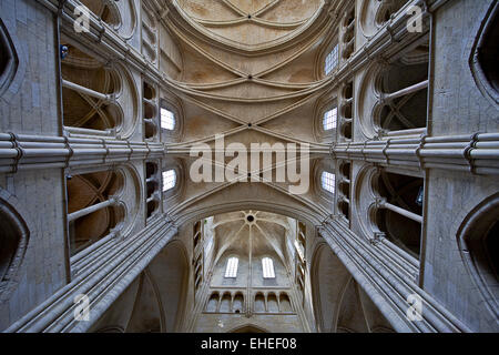 Cattedrale di Notre-dame di Laon, Piccardia, Francia Foto Stock