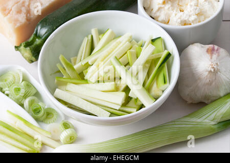 Ingredienti per la Salsa di zucchine Foto Stock