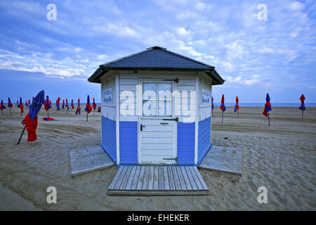 La spiaggia di Deauville, Normandia, Francia Foto Stock