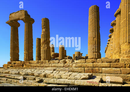 Tempio di Giunone, Agrigent, Sicilia, Italia Foto Stock