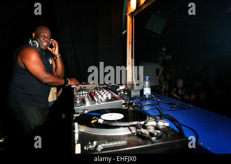 Carl Cox DJ al cielo di Londra. Foto Stock