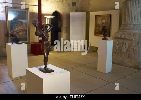 Artisti di Sicilia mostra d'arte, galleria presso il Castello Ursino, Catania, Sicilia, Italia. Turismo italiano, viaggi e vacanze Destin Foto Stock