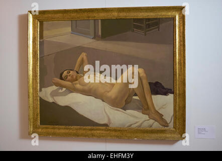 Artisti di Sicilia mostra d'arte, galleria presso il Castello Ursino, Catania, Sicilia, Italia. Turismo italiano, viaggi e vacanze Destin Foto Stock