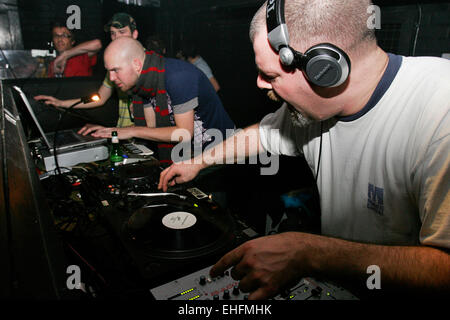 Neil Thornton DJ al Laser a magnetico la chiave di Londra. Foto Stock