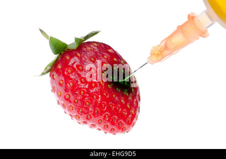 Siringa con fragola Foto Stock