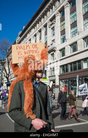 La campagna contro i cambiamenti climatici dimostrazione, Londra, 7 marzo 2015, Regno Unito Foto Stock