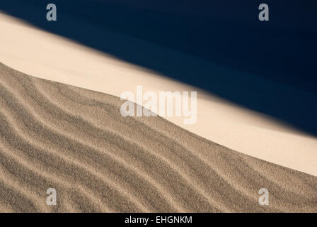 Venti di tempesta soffiare via la sabbia fine sulle dune del deserto Foto Stock