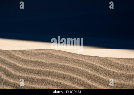 Venti di tempesta soffiare via la sabbia fine sulle dune del deserto Foto Stock