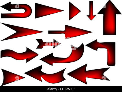 Frecce di colore rosso-nero Foto Stock