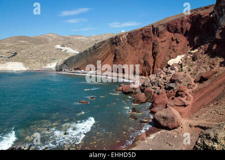 Red Beach sull'isola di Santorini Foto Stock