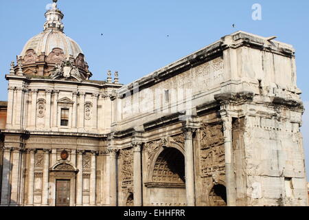 Settimio Severo Arch nel Foro Romano Foto Stock