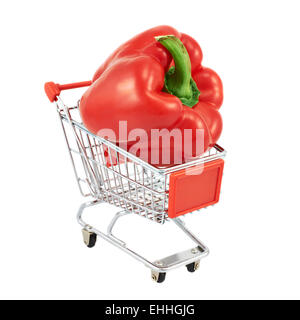 Peperone rosso in una spedizione carrello Foto Stock
