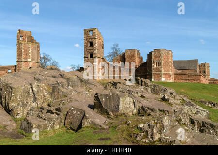 Rovine di Lady Jane Grey's House, Glenfield Lodge Park, Charnwood, Leicestershire, Inghilterra, Regno Unito. Foto Stock