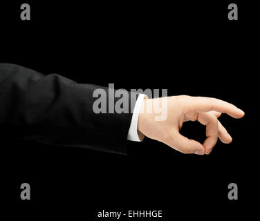 Maschio caucasico mano in un business suit isolato Foto Stock