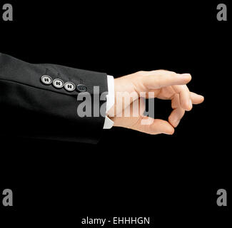 Maschio caucasico mano in un business suit isolato Foto Stock