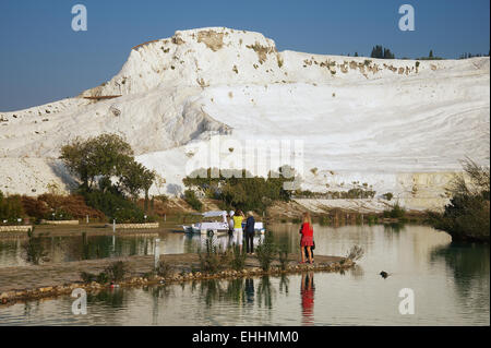 Terrazze di agglomerato in Pamukkale Foto Stock