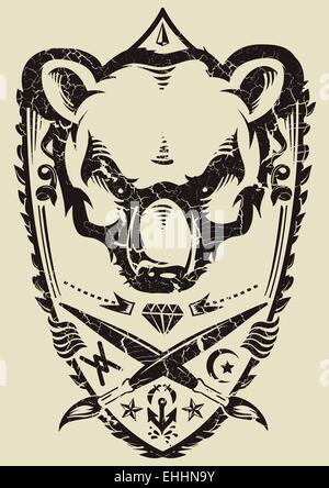 Orso selvaggio Illustrazione Vettoriale