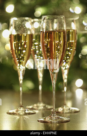 Bicchieri di champagne sparkle Foto Stock