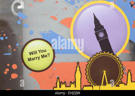 Visualizza la finestra di visualizzazione 'Ti sposerà Me' Londra Foto Stock