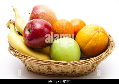 Arance con mele e banane Foto Stock