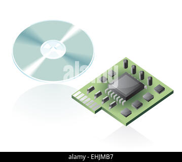 Isometrica icone di parti di un computer Foto Stock