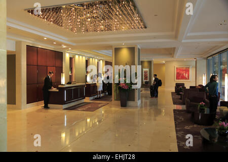 Area del ricevimento nella lobby di Shangri-la Hotel Sydney, Sydney Australia Foto Stock