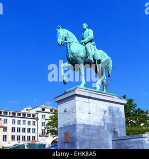 Statua equestre di re Alberto, Bruxelles Belgio Foto Stock