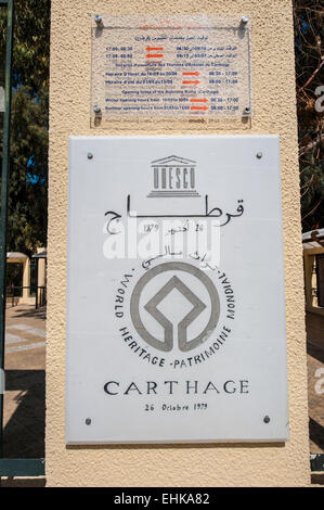 Ingresso al Bagno Antonine complesso a Cartagine, Tunisia. Foto Stock