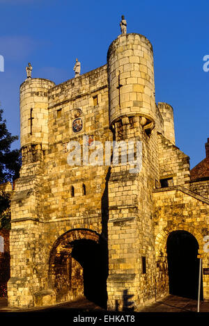 Micklegate Bar. Gateway medievale. York. Yorkshire. Regno Unito Foto Stock