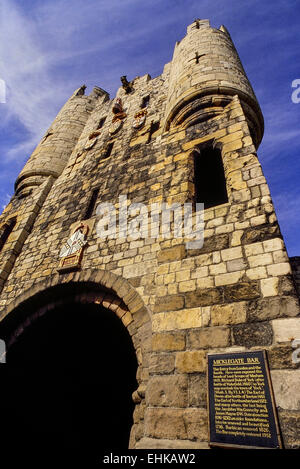 Micklegate Bar. Gateway medievale. York. Yorkshire. Regno Unito Foto Stock