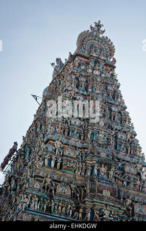 Progettazione architettonica di Kapaleeshwarar tempio a Mylapore,Chennai,Tamilnadu,l'India,Asia Foto Stock