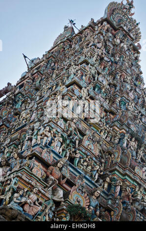 Progettazione architettonica di Kapaleeshwarar tempio a Mylapore,Chennai,Tamilnadu,l'India,Asia Foto Stock