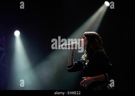 Bogotà, Colombia. Xiv Mar, 2015. Cantante spagnolo Mala Rodriguez compie durante il sesto " Picnic Estereo' Festival nella città di Bogotà, capitale della Colombia, il 14 marzo 2015. Credito: Jhon Paz/Xinhua/Alamy Live News Foto Stock