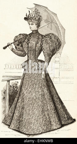 Donna vittoriana illustrazione moda circa 1895 Foto Stock