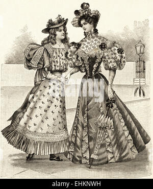 Donna vittoriana illustrazione moda circa 1895 Foto Stock