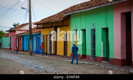 La vita di strada in Trinidad, Cuba Foto Stock