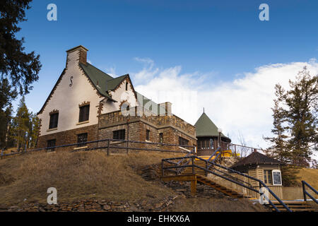 Un ristorante rustico vicino a Banff Springs Hotel nel Parco Nazionale di Banff. Foto Stock