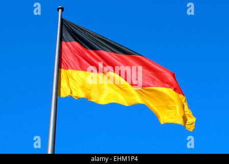 Il tedesco bandiera nazionale nel settore del governo di Berlino. Foto Stock