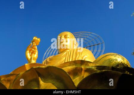 Seduta gigante Buddha dorato.,Dalat, Vietnam Foto Stock