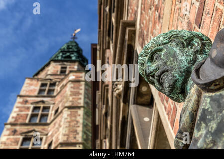 Close-up di un busto da Il Palazzo Rosenborg nel Rosenborg giardini, Copenhagen, Danimarca Foto Stock