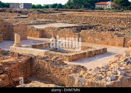 Pavimenti a mosaico di elite romani ville (3-5Th.c) con scene di mitologia greca, nonché patrimonio dell'UNESCO, Paphos, Cipro Foto Stock